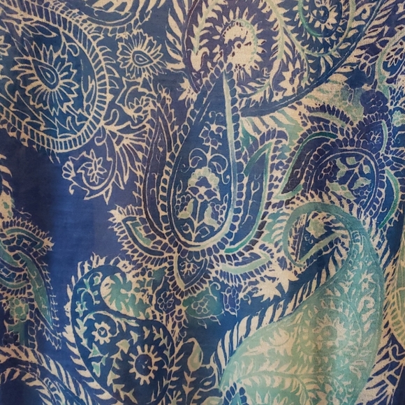 CHICO'S Summer Paisley Kirsten Cardigan sz M/8 - Picture 4 of 11